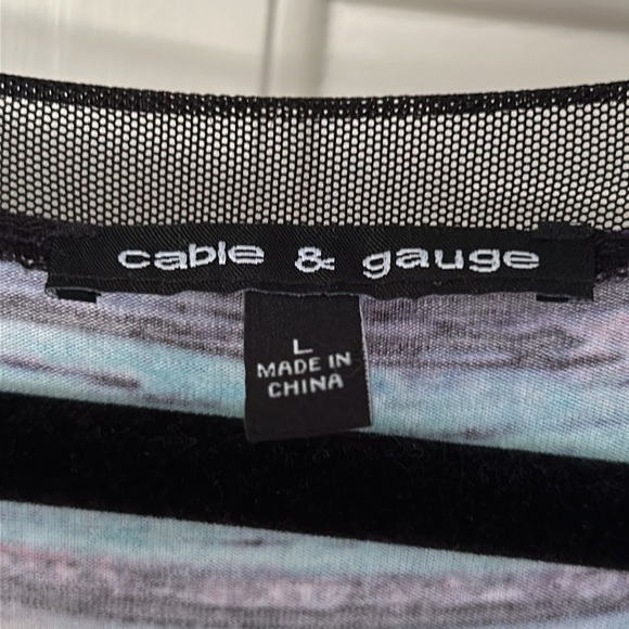 Colorful Neon Dress Semi Sheer Hem Dress Cable & Gauge Size Large - Picture 3 of 5